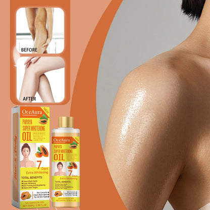 Papaya Super Whitening Oil Face & Body Moisturizer Nourishing Whitening Body Oil Body Massageskin Papaya Oil 3.38 Oz